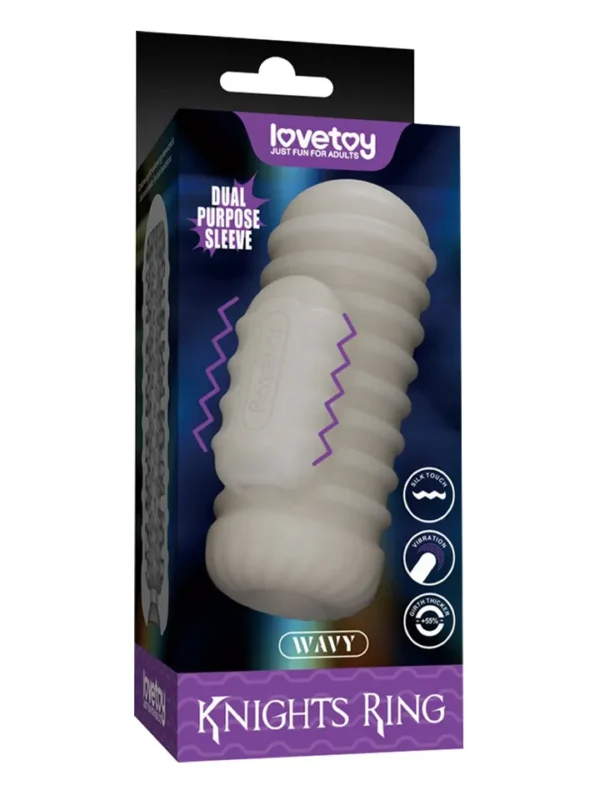 Knights Ring Vibrating Dual Purpose Sleeve-Wavy Värisevä peniksenpidentäjä