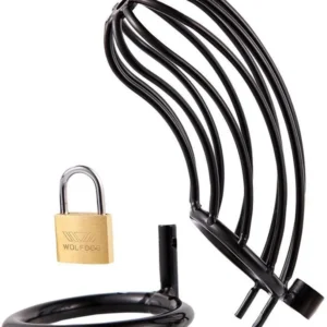 Metal Chastity Cage Grid Black 50 mm Siveyshäkki