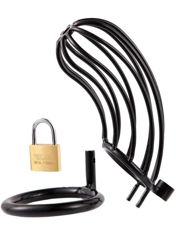 Metal Chastity Cage Grid Black 50 mm Siveyshäkki