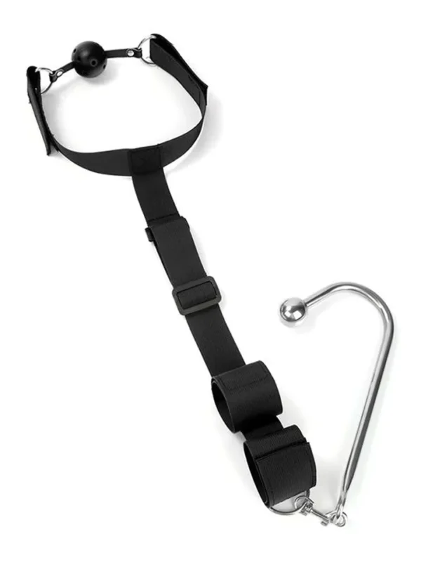 Mouth Gag With Cuffs & Anal Hook Anaalikoukku