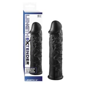 NMC Penisjatke +2 cm – realistinen silikoniholkki (6”, musta)