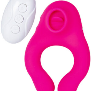 Remote Controlled Vibrating Licking Cock Ring Pink Penisrengas vibraattorilla