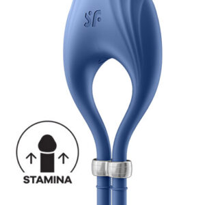 Satisfyer Vibrating Penis Ring Duelist Blue Penispäällys vibraattorilla