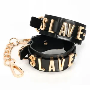Slave Handcuff With Golden Chain Käsiraudat