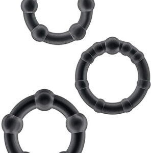 Stay Hard Beaded Cock Rings Black Penisrengas paketti