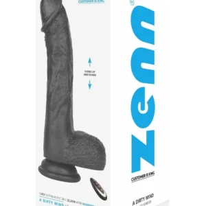 Super Soft Thrusting/Warming Dildo Black 22,2 cm Värisevä dildo