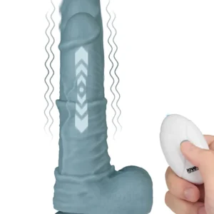 Thrusting & Vibrating Silicone Dildo 27,5 cm Laajentaja vibraattorilla