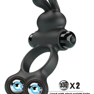 Vibrating Penis Ring With Steel Balls Penisrengas vibraattorilla