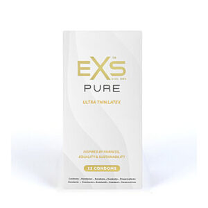 EXS Pure - Kondomi, 12 kpl, vegaaninen, lateksista valmistettu, elektronisesti testattu, luotettava, laadukas