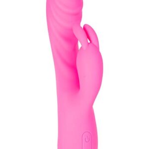 Flexible Ribbed Rabbit Vibrator Pink Jänisvibraattori