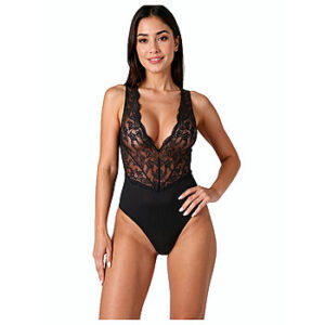 Passion Evalie - Sexy Body, musta, kokoasu, eroottinen, pitsiä, joustava, käsityötä, laadukas